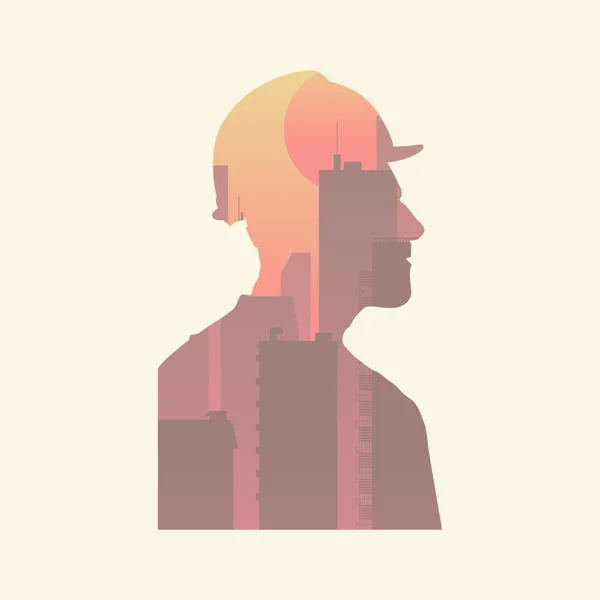 Man head silhouette — Stock Vector