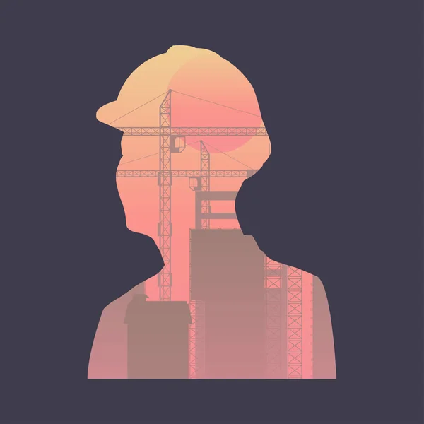 Man hoofd silhouet — Stockvector