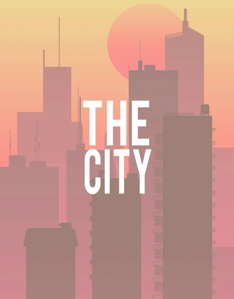 Le texte de la ville et Skyline — Image vectorielle