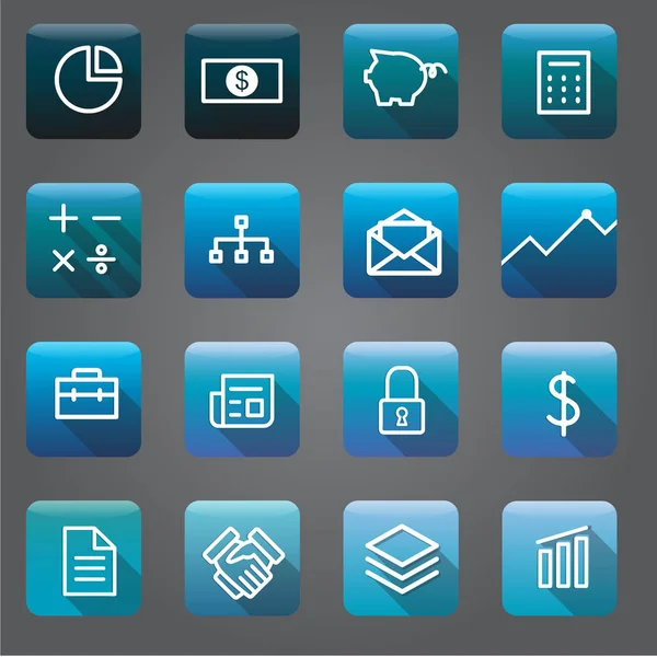 Iconos de aplicaciones comerciales — Vector de stock