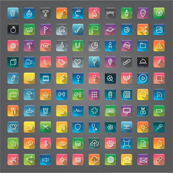 Iconos de aplicaciones de teléfonos inteligentes creativos — Vector de stock