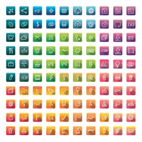 Iconos de aplicaciones de teléfonos inteligentes creativos — Vector de stock