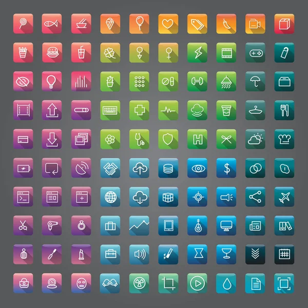 Ícones de aplicativo de smartphone criativo — Vetor de Stock