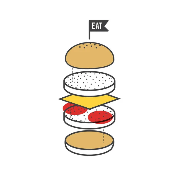 Creatieve tekening van Hamburger — Stockvector