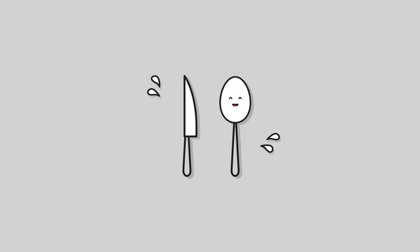 图标刀和勺子 — 图库矢量图片