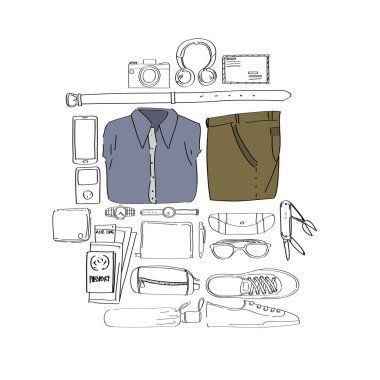  Çizim seyahat paketi koleksiyonu