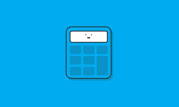 Calculator Icon with smiling face — Stock Vector