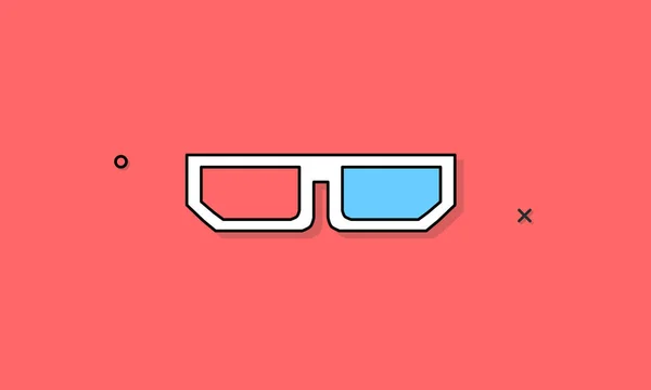 Ikona okulary 3D — Wektor stockowy