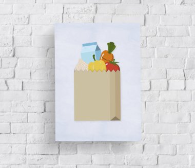 Tuğla duvar grafik ile banner 