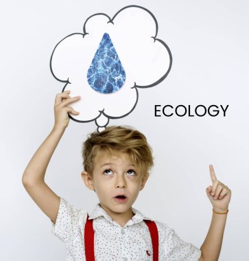 Çocuk holding genel gider konuşma balonu