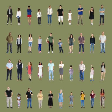 Çeşitlilik insanların tam vücut ayarla 