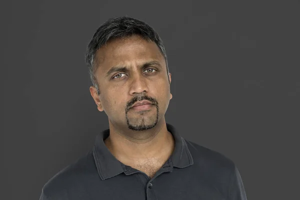 Súlyos indiai férfi arcát — Stock Fotó