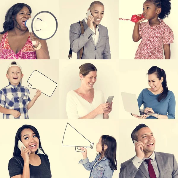 Diversidad personas con comunicación — Foto de Stock