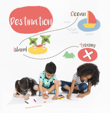 kağıtlara çizim çocuklar