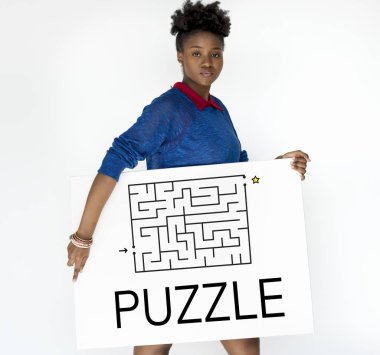 Afrikalı-Amerikalı kadın ile bayrak