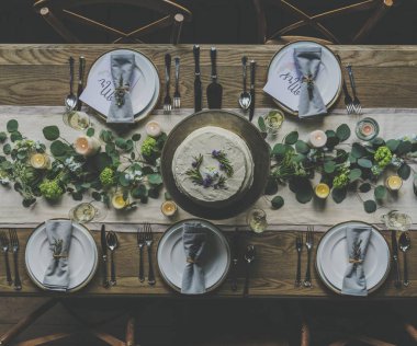 Süslü dekorasyon düğün töreni romantik yemek için orijinal photoset
