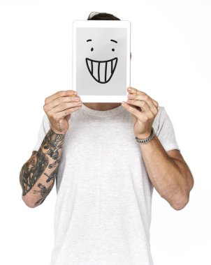 Dijital tablet kapsayan yüz