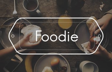 yiyecek ve insan eli ile tablo