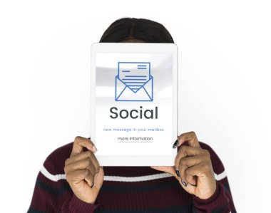 Dijital tablet kapsayan yüz