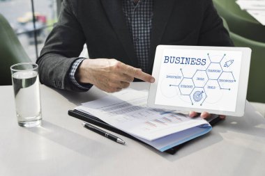 iş adamı işaret parmağı dijital Tablet