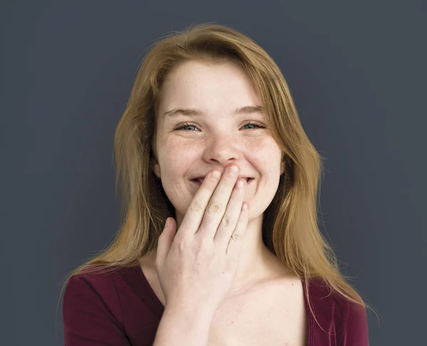 Smiling girl  in the studio — Stock Photo, Image