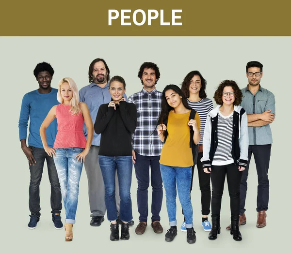 Diversiteit mensen permanent samen — Stockfoto