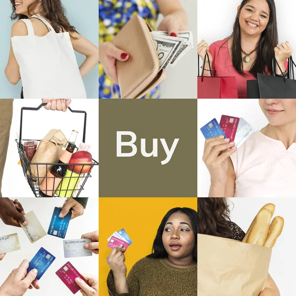 Ženy těší, nakupování — Stock fotografie