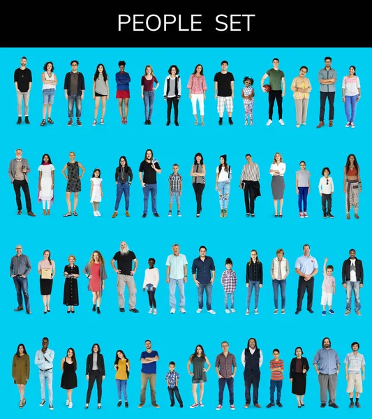 Conjunto completo cuerpo de personas de diversidad — Foto de Stock