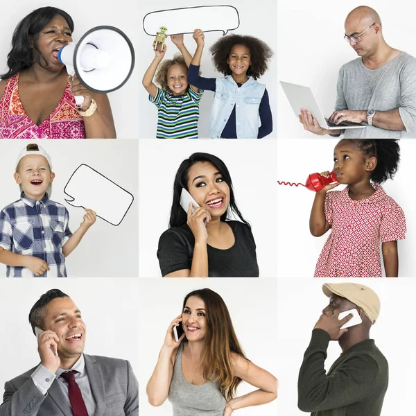 Collage of diversity Persone — Foto Stock