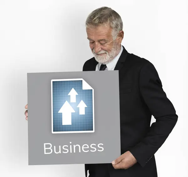 Bannière Businessman Holding — Photo