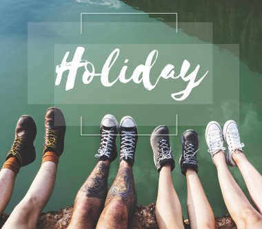 bacakları Yeşil Göl üzerinde dört çift 