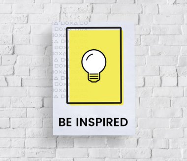 Tuğla duvar grafik ile banner 