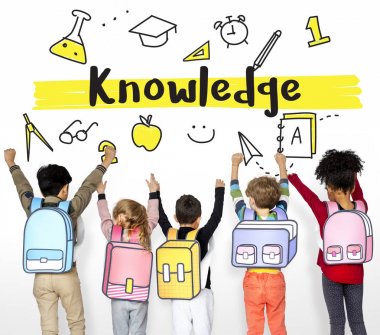 Okul sırt çantaları ile Arkadan Görünüm