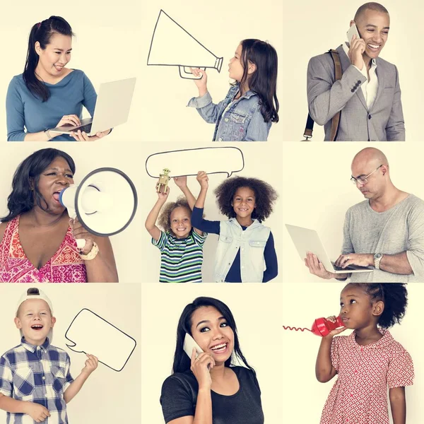 Diversidad personas con comunicación — Foto de Stock