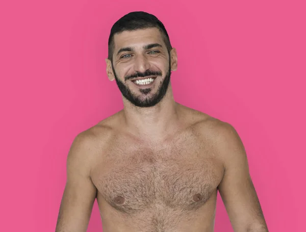 Mężczyzna pozowanie Topless — Zdjęcie stockowe