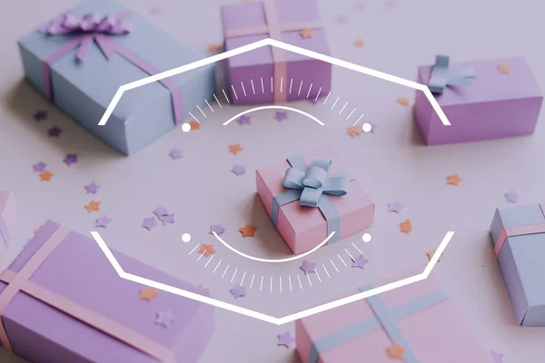 Rosa y púrpura cajas de regalo — Foto de Stock