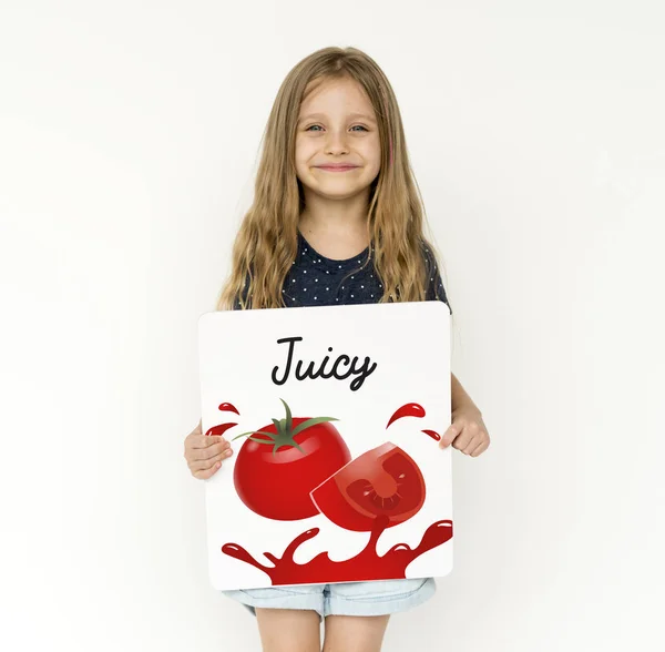 Little Girl bedrijf Banner — Stockfoto