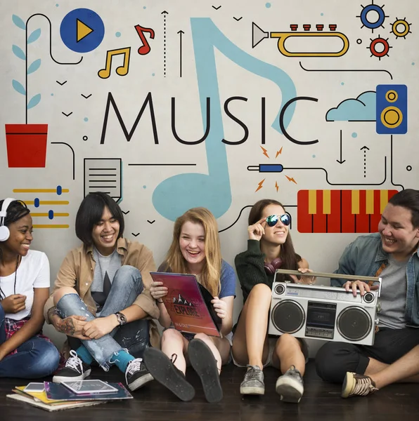 Diversity student friends together — Stock Photo, Image