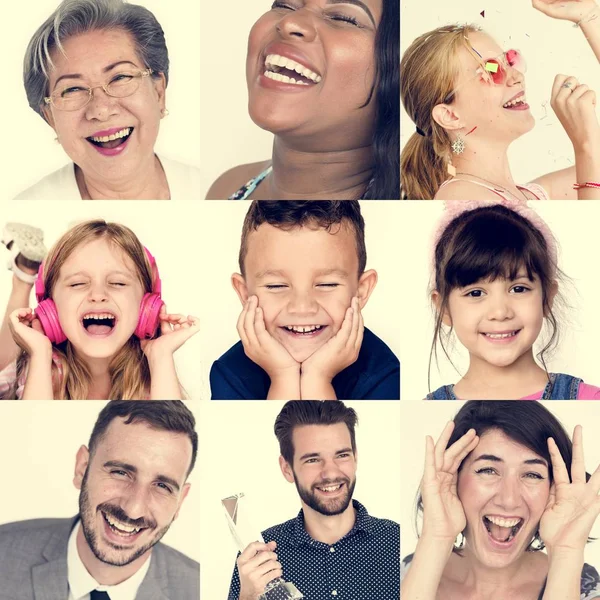 Menschen mit glücklichem Gesichtsausdruck — Stockfoto