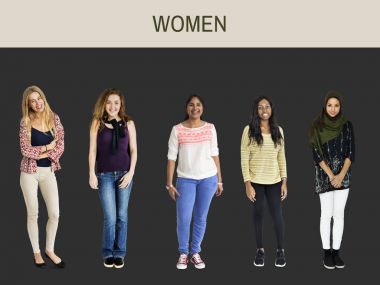 Kızlar bir satırda daimi  