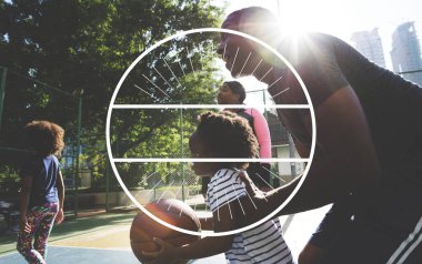 Afrika basketbol oynarken aile