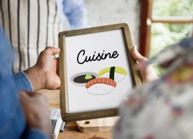 İnsanlar tutar tabela