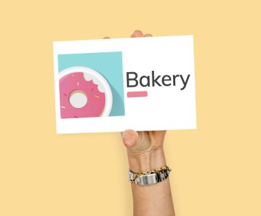 İnsanlar el holding kartı