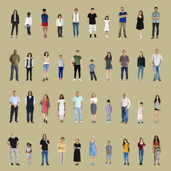 Conjunto completo cuerpo de personas de diversidad — Foto de Stock