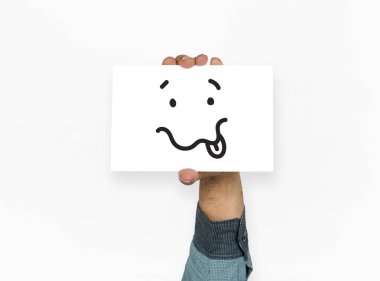 İnsanlar el holding kartı