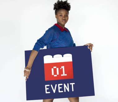 Afrikalı-Amerikalı kadın ile bayrak