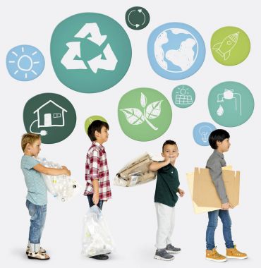 Geri dönüşüm çöp taşıyan çocuklarımız