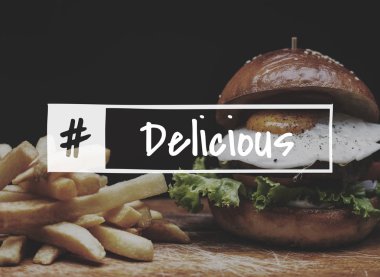 Lezzetli hamburger ve patates