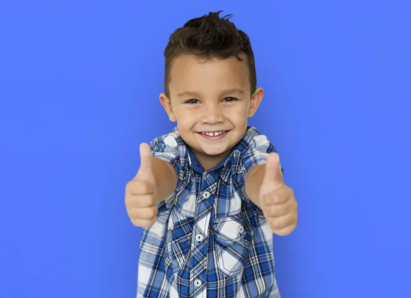 Boy showing ok signs with hands — Stock Photo, Image