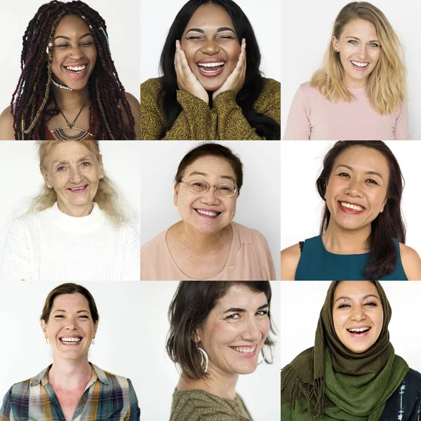 Collage con la diversidad de mujeres — Foto de Stock